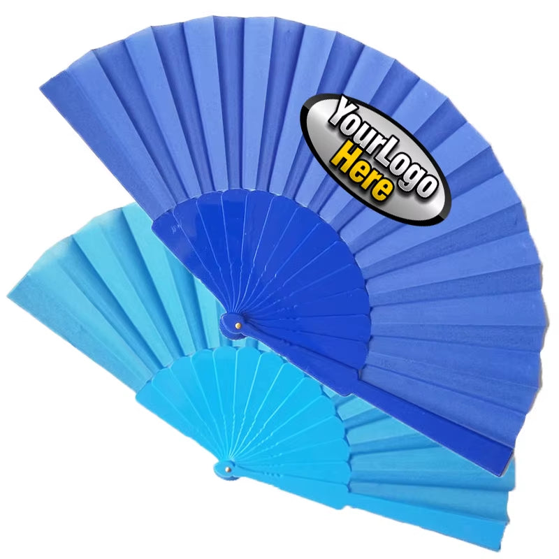 Customized Personalized High Quality Hand Fans Plastic Ribs Custom Printed Folding Hand Fan