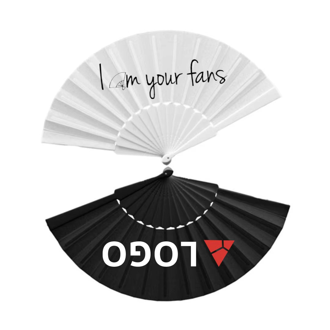 Customized Personalized High Quality Hand Fans Plastic Ribs Custom Printed Folding Hand Fan