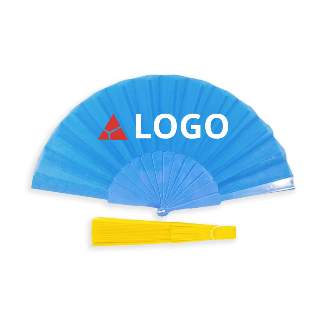 Customized Personalized High Quality Hand Fans Plastic Ribs Custom Printed Folding Hand Fan