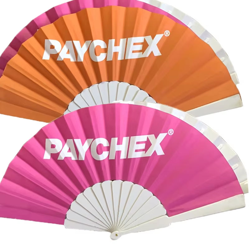 Customized Personalized High Quality Hand Fans Plastic Ribs Custom Printed Folding Hand Fan